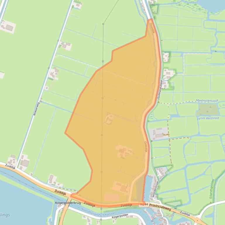 Kaart van postcodegebied 1846LA.