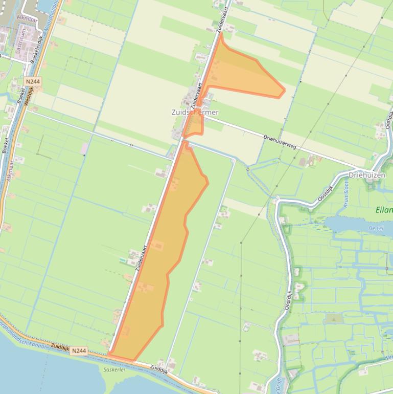 Kaart van postcodegebied 1846LJ.
