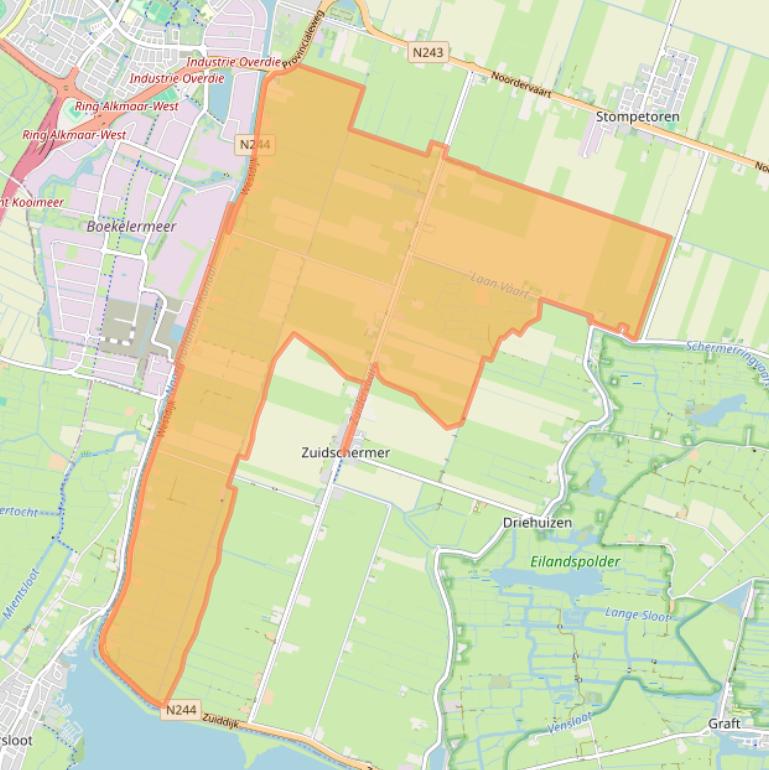 Kaart van postcodegebied 1847.