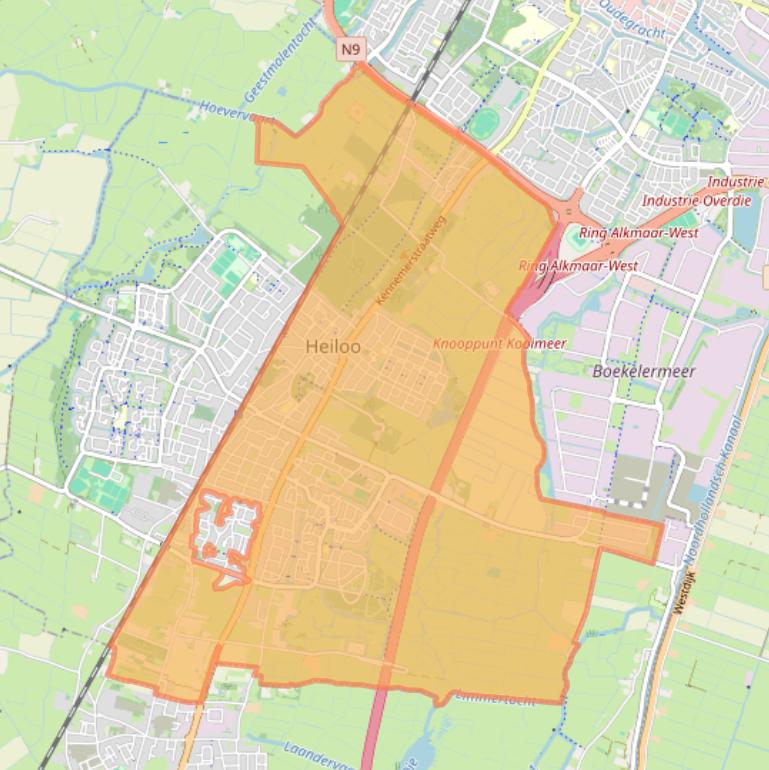 Kaart van postcodegebied 1851.