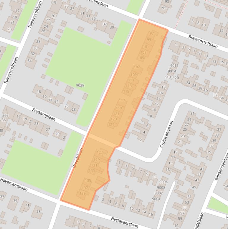 Kaart van postcodegebied 1851MC.