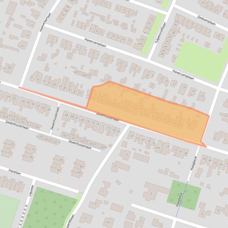 Kaart van postcodegebied 1851MS.