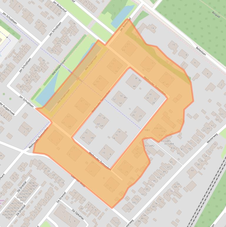 Kaart van postcodegebied 1852HB.