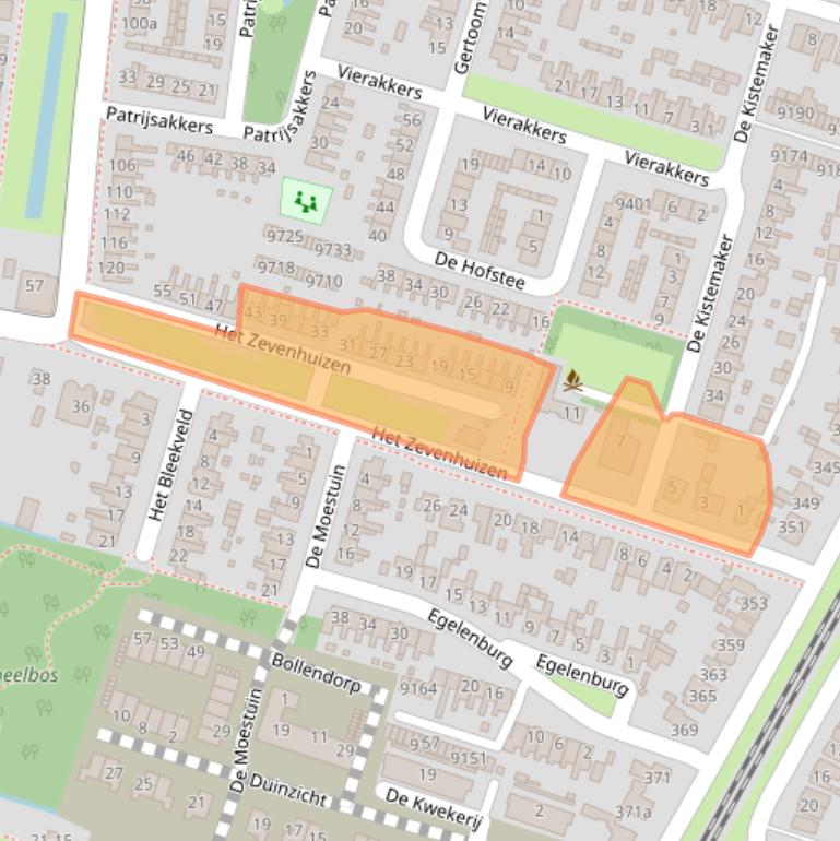 Kaart van postcodegebied 1852JA.