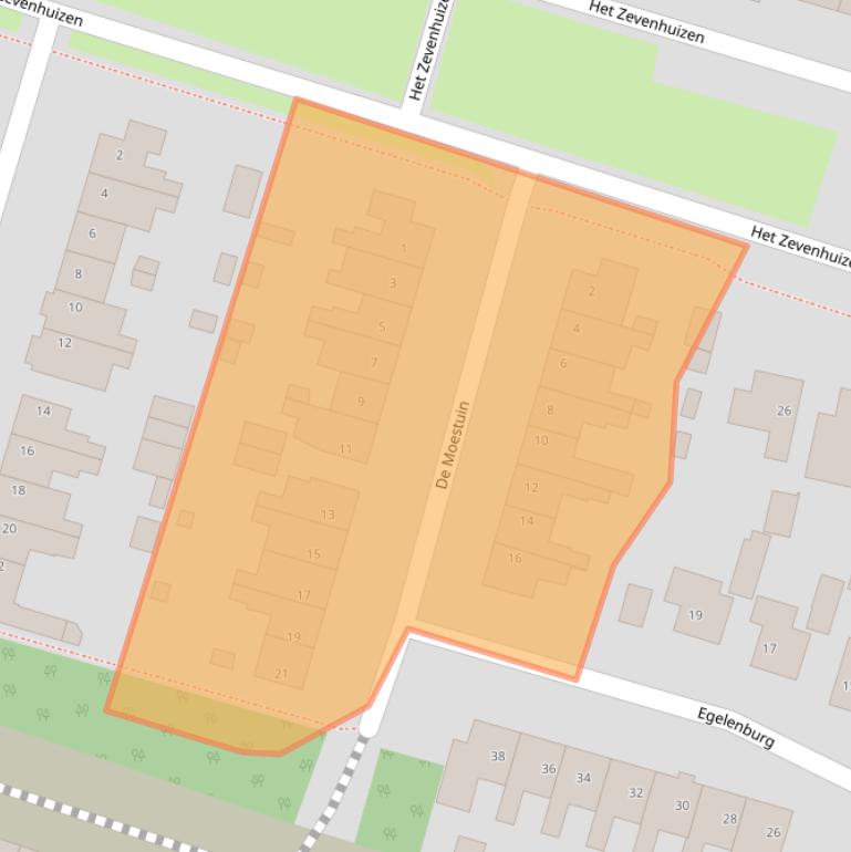 Kaart van postcodegebied 1852JG.