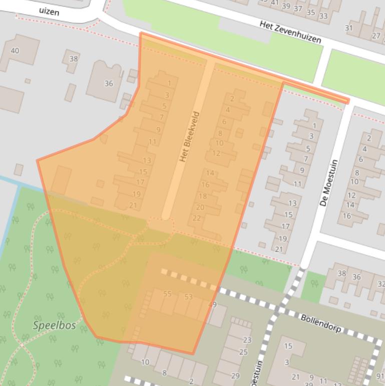 Kaart van postcodegebied 1852JH.