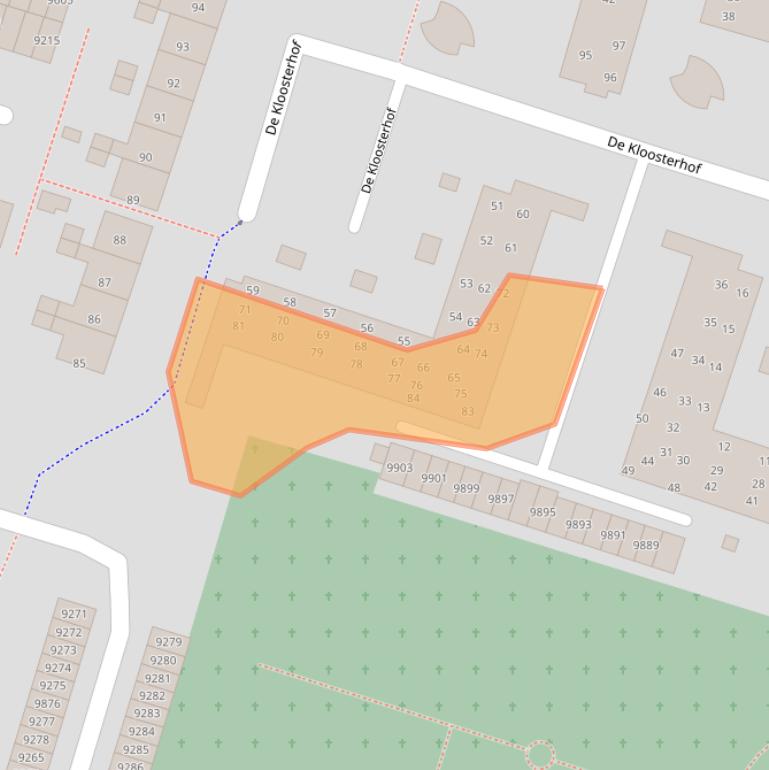 Kaart van postcodegebied 1852LD.