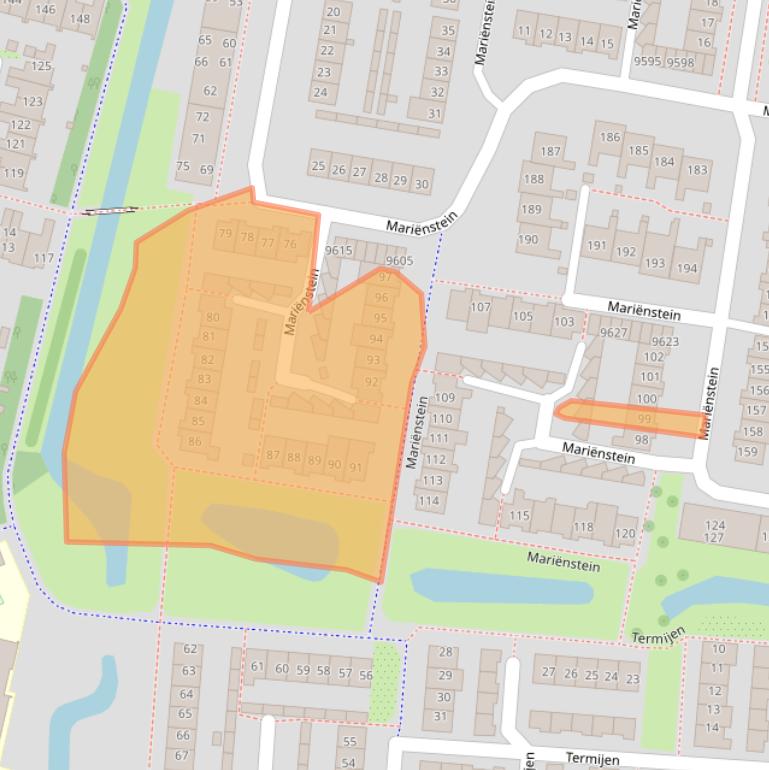 Kaart van postcodegebied 1852SH.