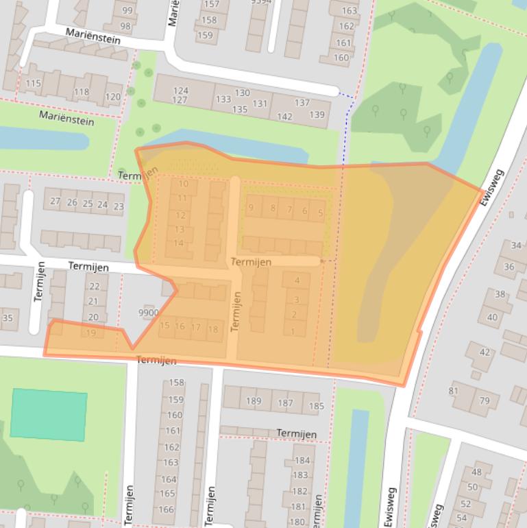 Kaart van postcodegebied 1852TA.