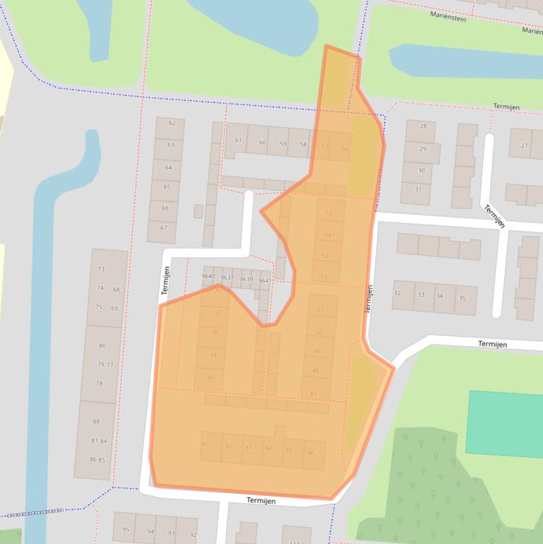 Kaart van postcodegebied 1852TC.