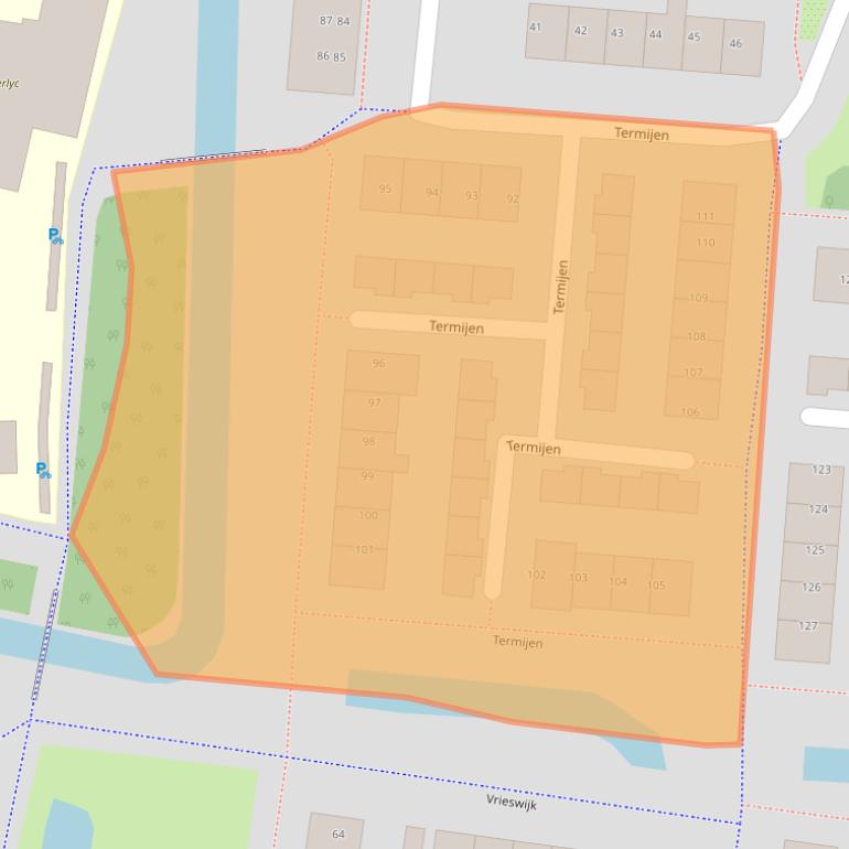 Kaart van postcodegebied 1852TG.