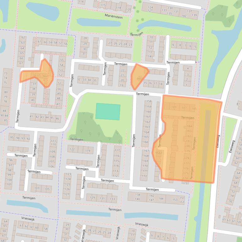 Kaart van postcodegebied 1852TL.