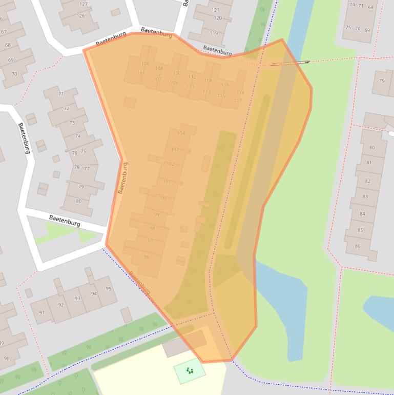 Kaart van postcodegebied 1852TV.