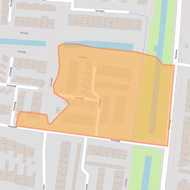 Kaart van postcodegebied 1852VA.