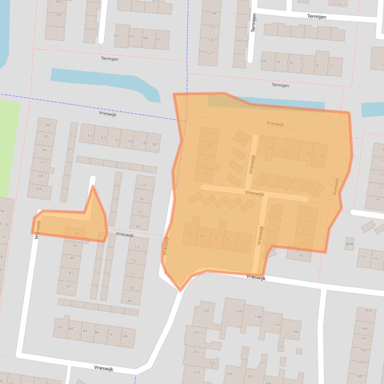 Kaart van postcodegebied 1852VB.