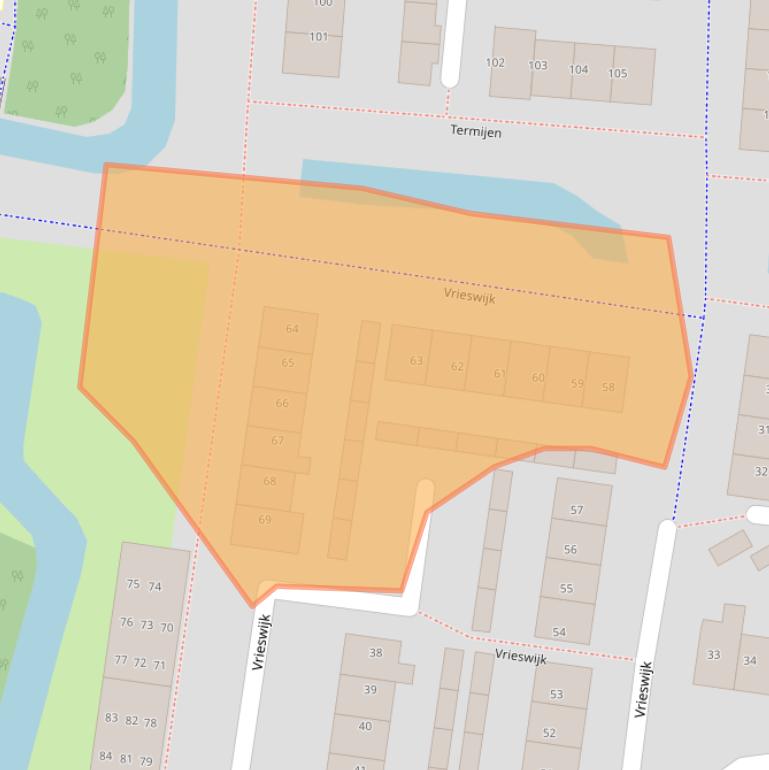 Kaart van postcodegebied 1852VD.