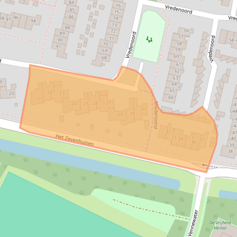 Kaart van postcodegebied 1852WC.