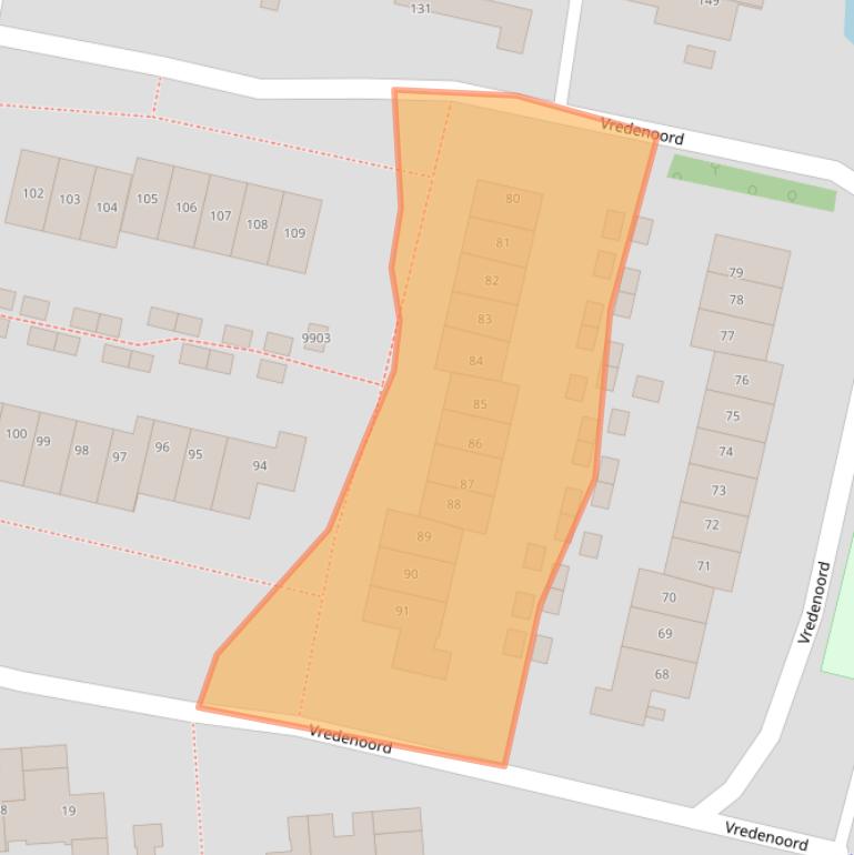 Kaart van postcodegebied 1852WH.