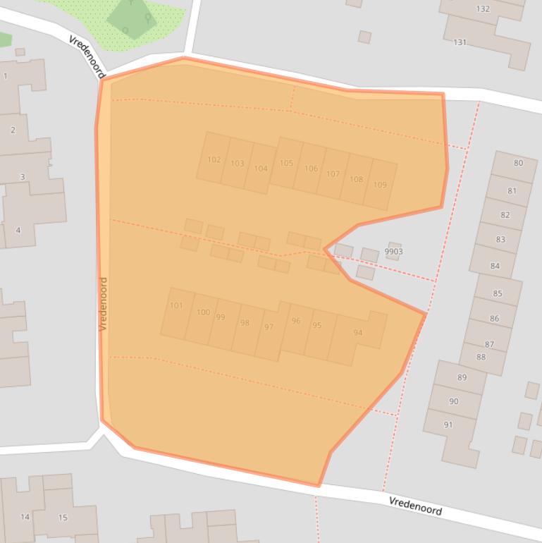Kaart van postcodegebied 1852WJ.