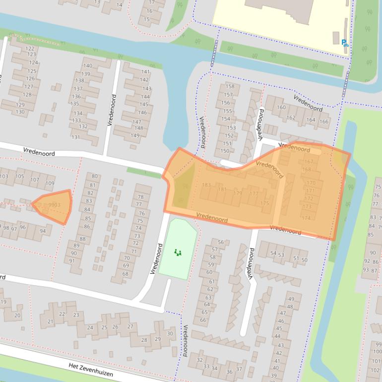 Kaart van postcodegebied 1852WP.