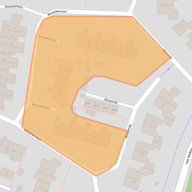 Kaart van postcodegebied 1852XR.