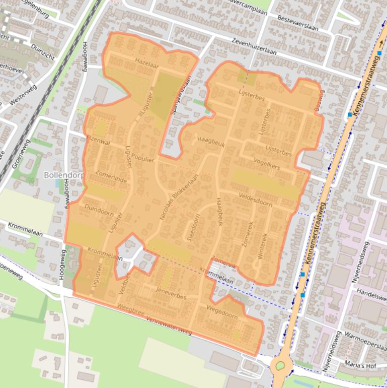 Kaart van postcodegebied 1853.