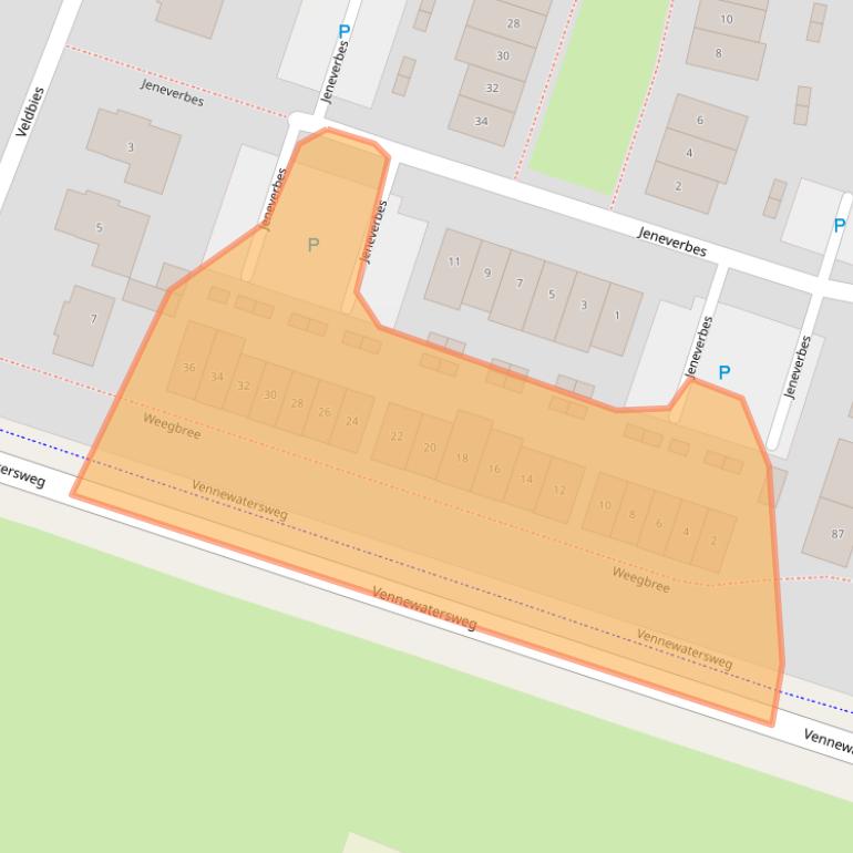 Kaart van postcodegebied 1853AW.