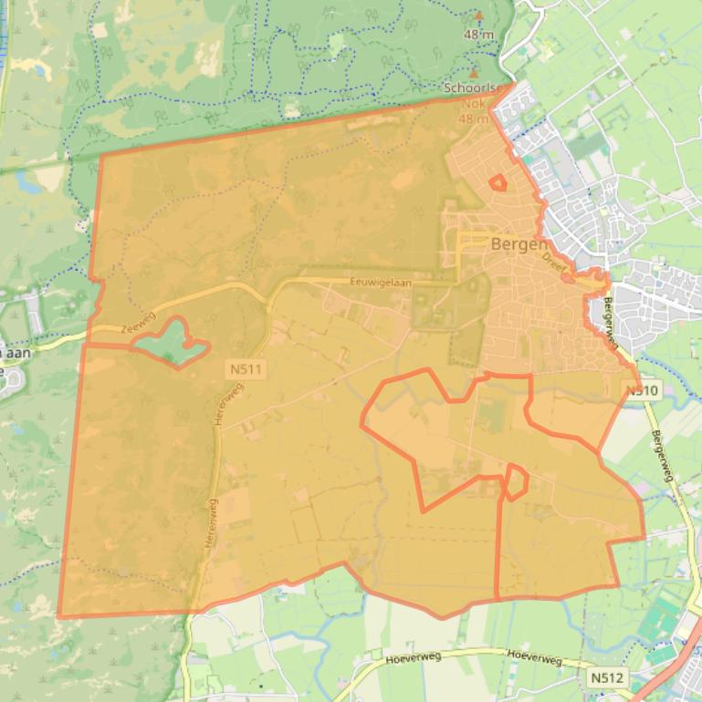 Kaart van postcodegebied 1861.