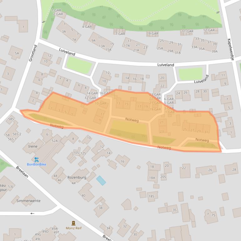 Kaart van postcodegebied 1861JJ.