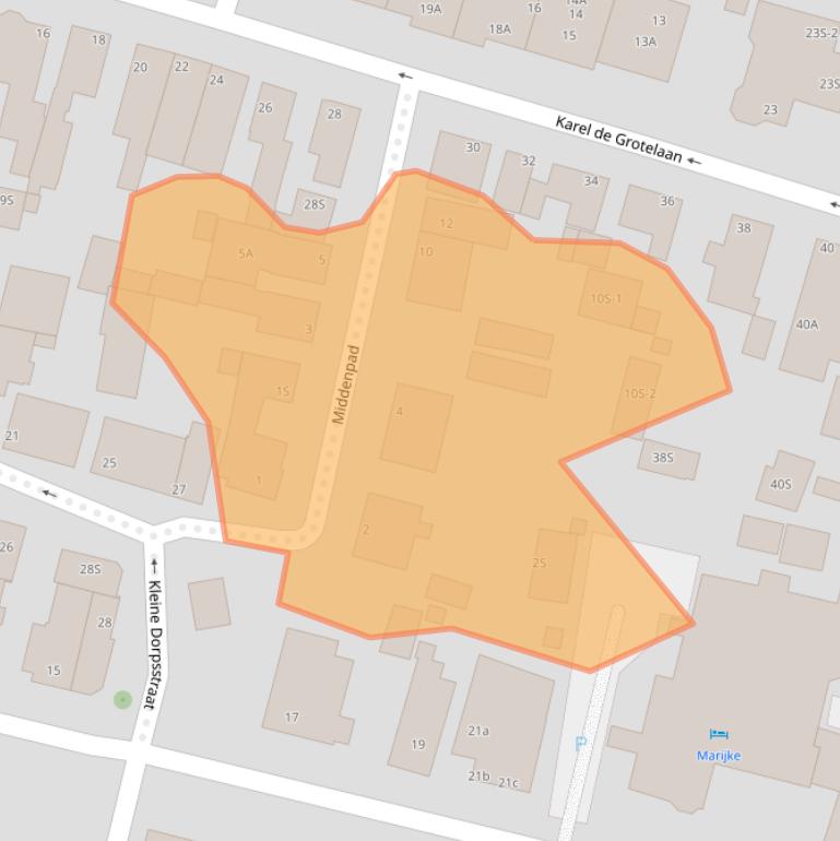Kaart van postcodegebied 1861KM.