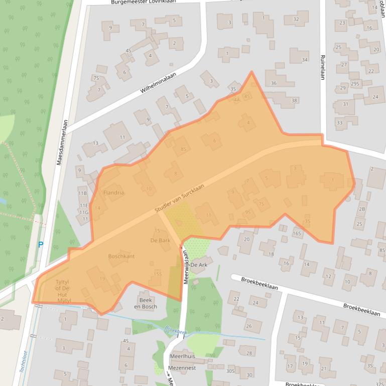 Kaart van postcodegebied 1861MA.
