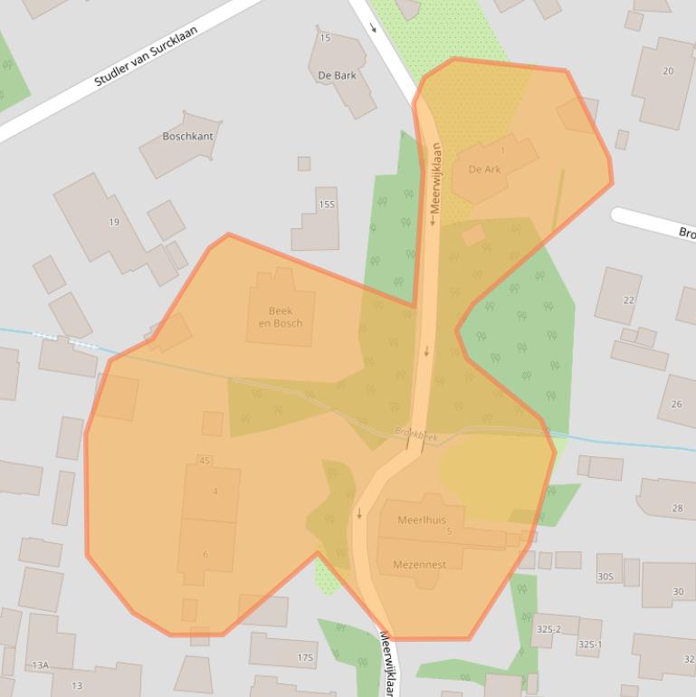 Kaart van postcodegebied 1861MB.