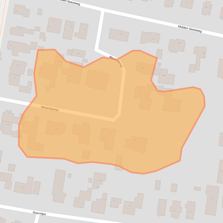 Kaart van postcodegebied 1861ME.