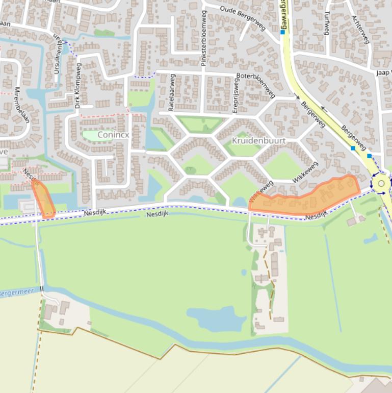 Kaart van postcodegebied 1861MJ.