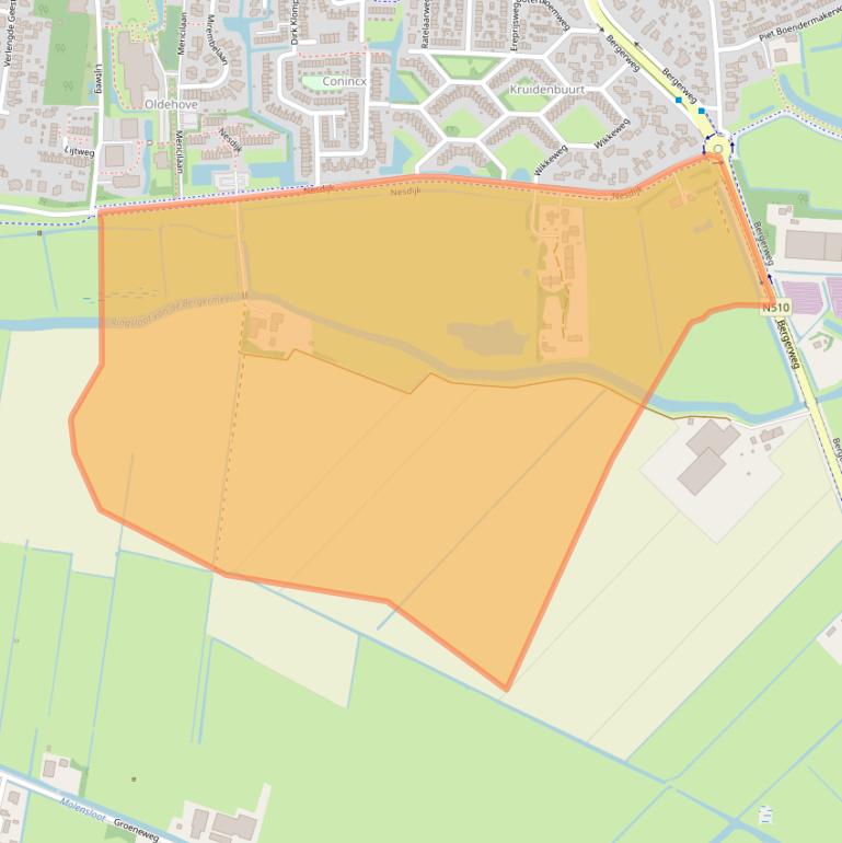 Kaart van postcodegebied 1861MK.