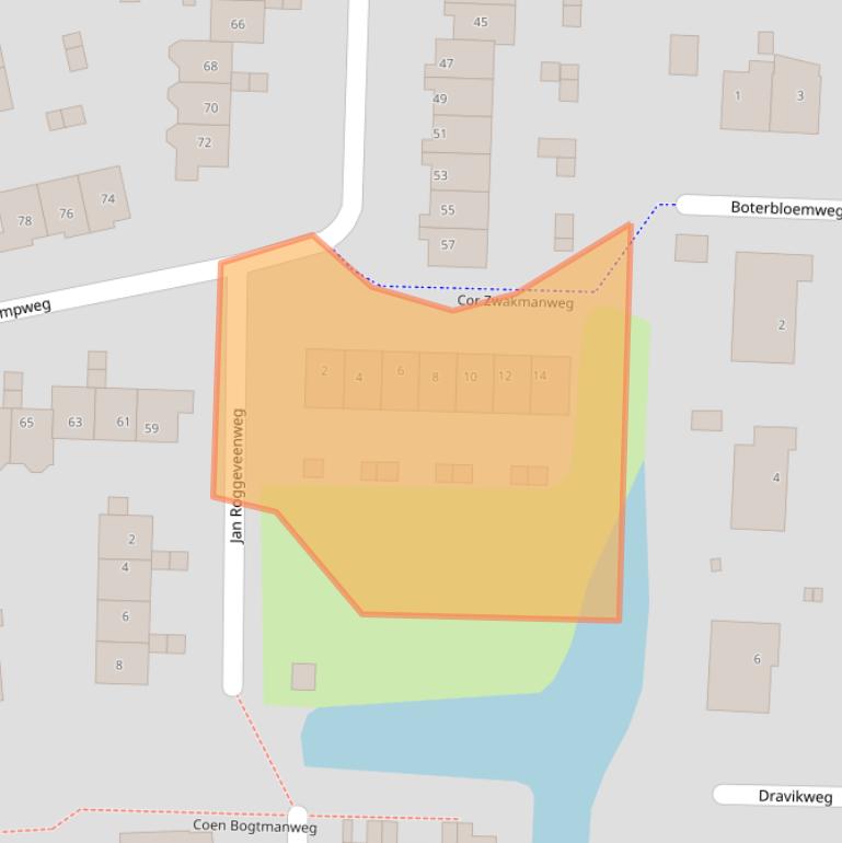 Kaart van postcodegebied 1861NS.