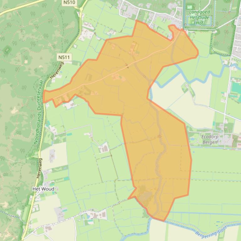 Kaart van postcodegebied 1861PE.