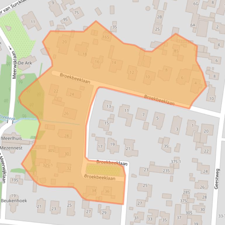 Kaart van postcodegebied 1861TP.