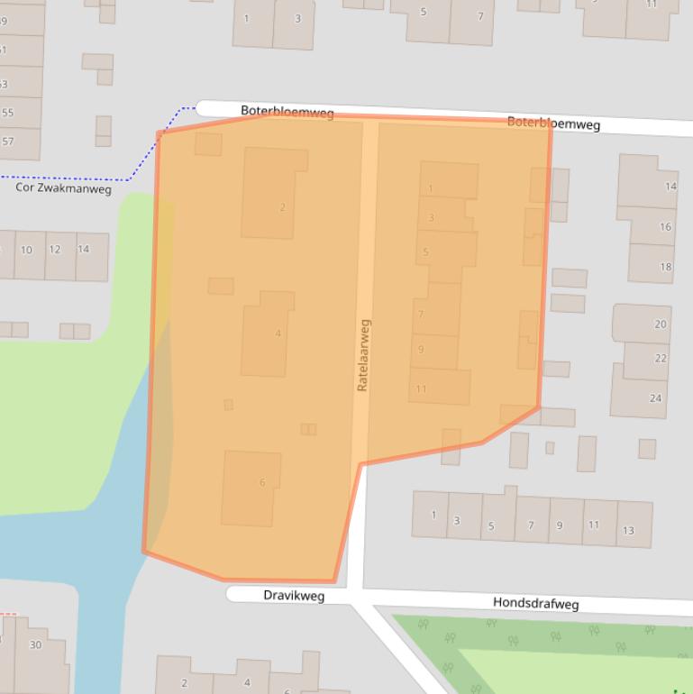 Kaart van postcodegebied 1861XR.