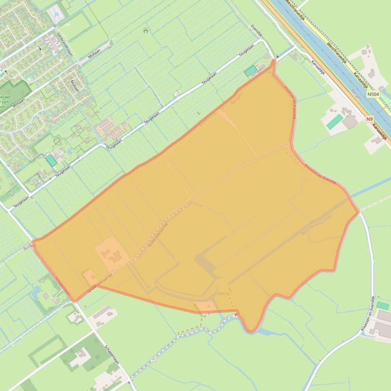 Kaart van postcodegebied 1862PM.