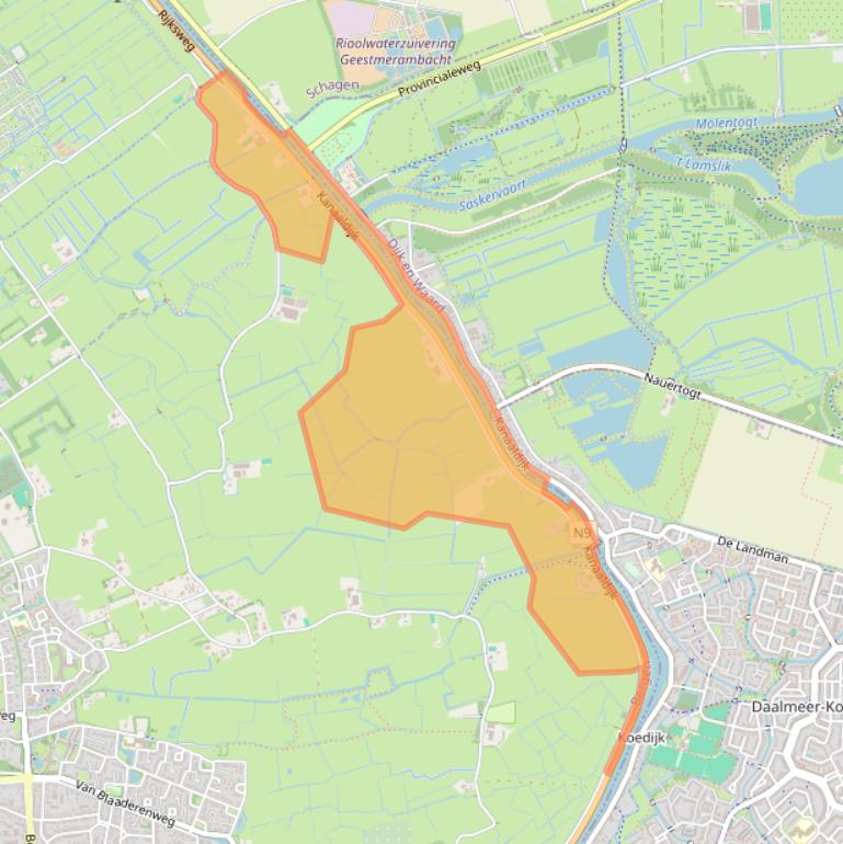 Kaart van postcodegebied 1862PV.