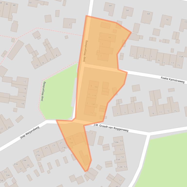 Kaart van postcodegebied 1862XJ.