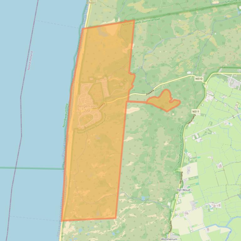 Kaart van postcodegebied 1865.