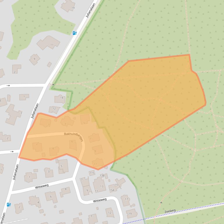 Kaart van postcodegebied 1865BS.