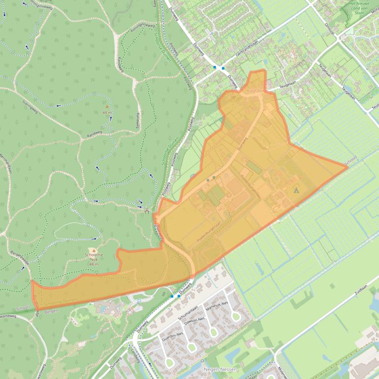 Kaart van postcodegebied 1871AH.