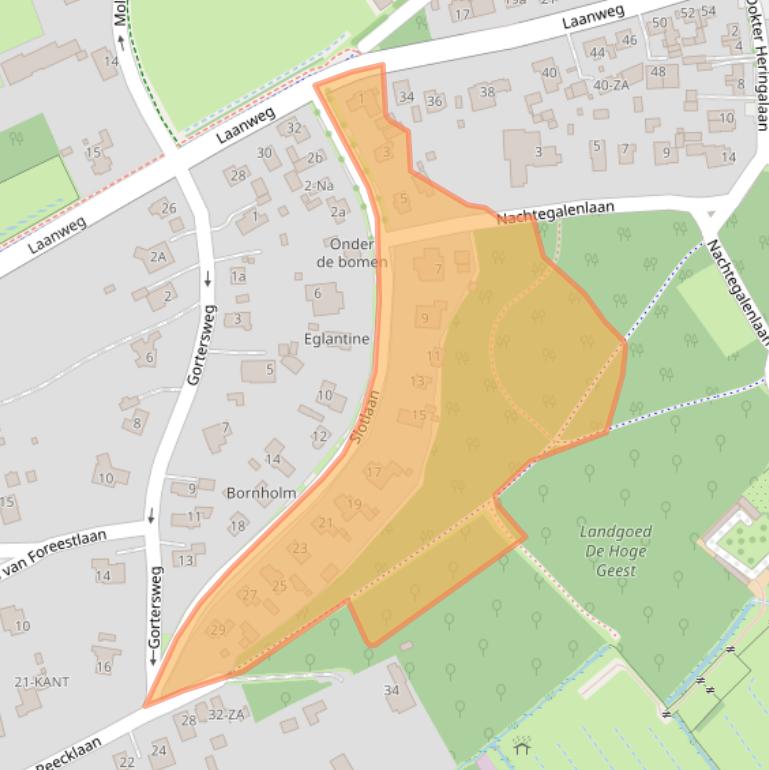 Kaart van postcodegebied 1871BC.