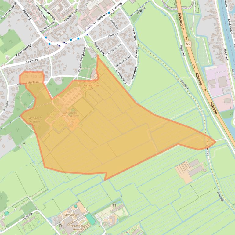 Kaart van postcodegebied 1871BE.