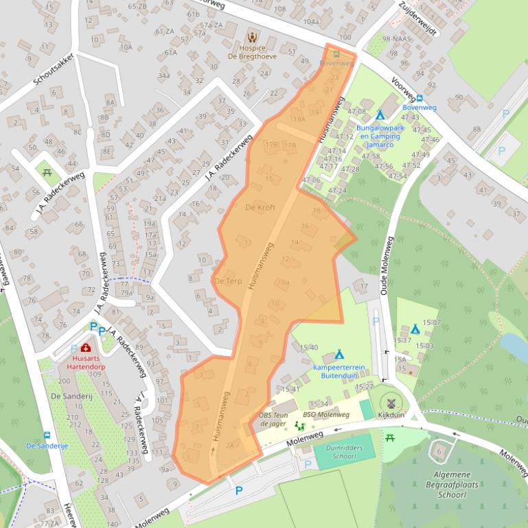 Kaart van postcodegebied 1871CH.