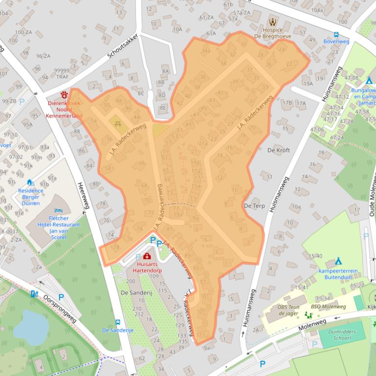 Kaart van postcodegebied 1871CJ.