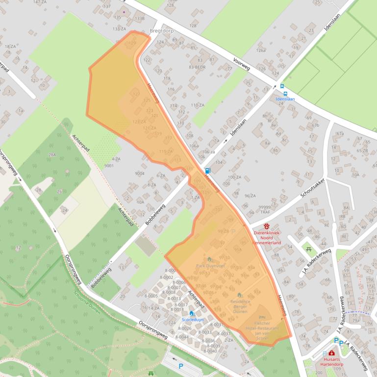 Kaart van postcodegebied 1871ED.